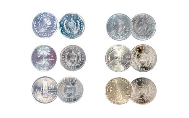 Monedas del quetzal guatemalteco