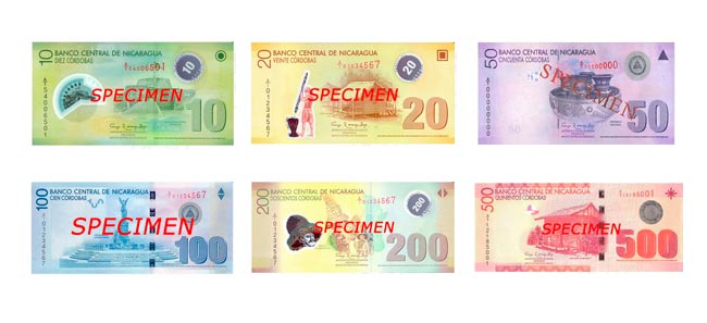 Billetes del córdoba nicaragüense