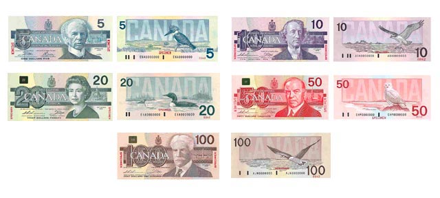 Billetes del dólar canadiense