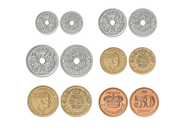Imagen de las monedas de la corona danesa