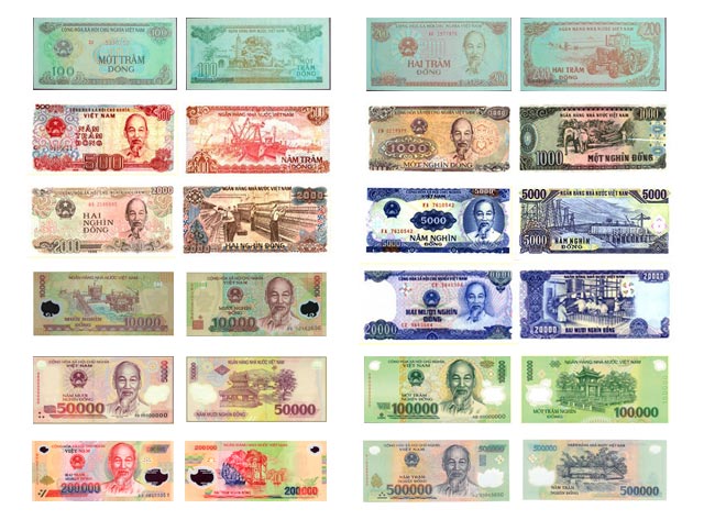 Billetes del Dong vietnamita