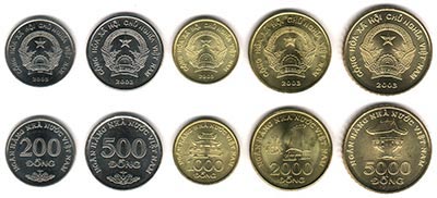 Monedas del Dong vietnamita